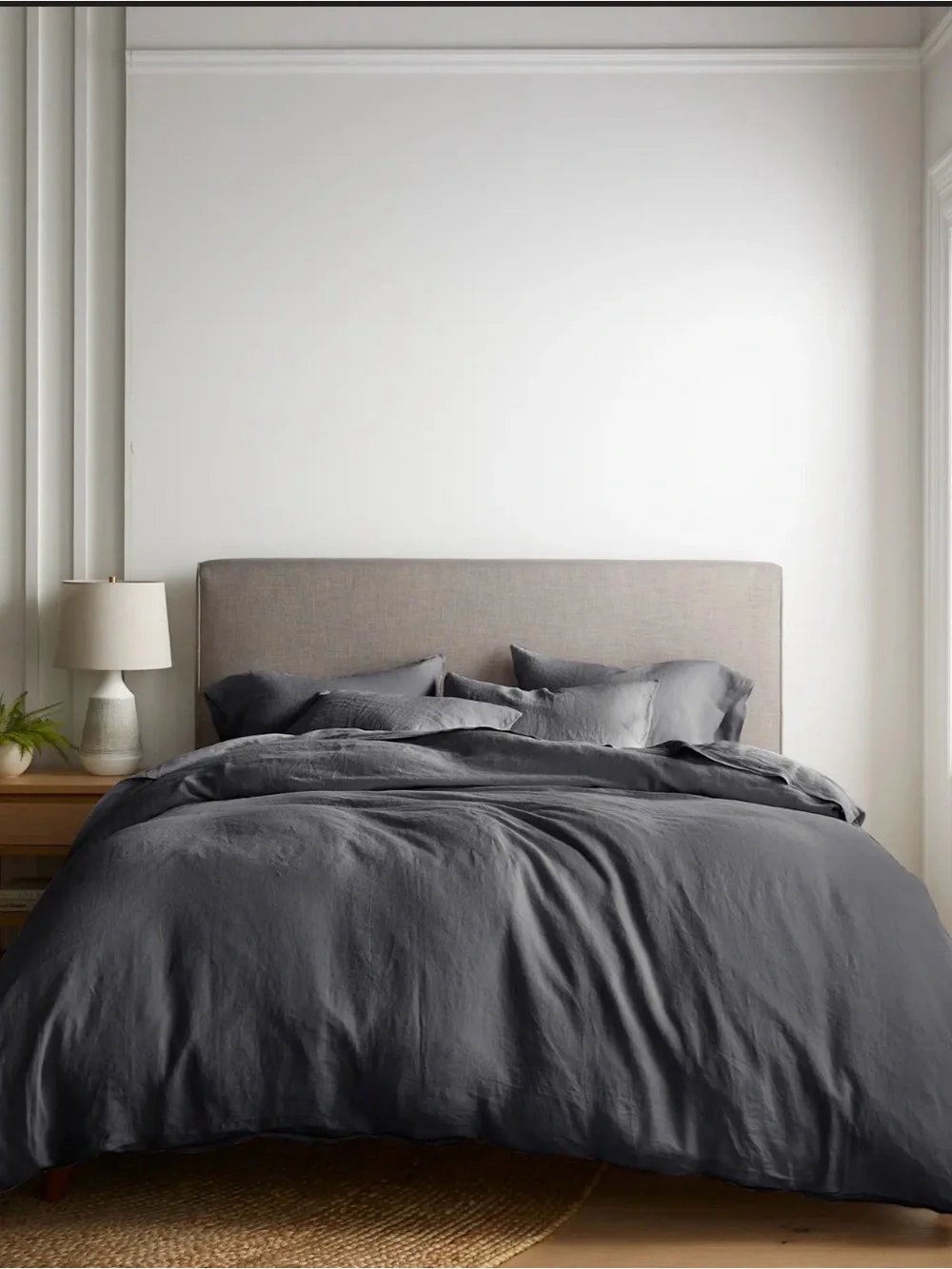 Quince Linen Duvet Cover Set Charcoal King 960